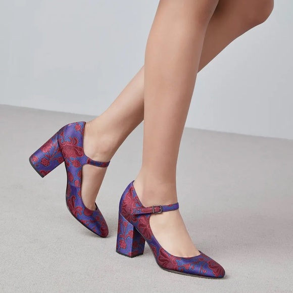 Via Spiga Shoes - Via Spiga - Floral Tapestry Mary Jane Heels